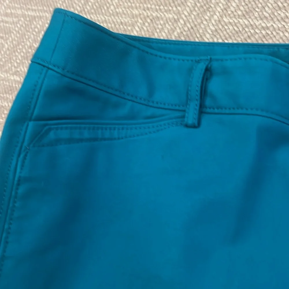 White House Black Market Pants Teal Size 10R Side Zipper Front Pockets - Picture 3 of 6